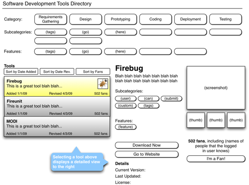 Tools directory "wireframe"