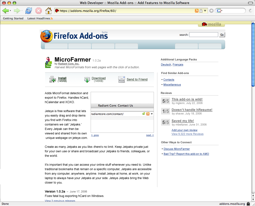 Main Add-on view