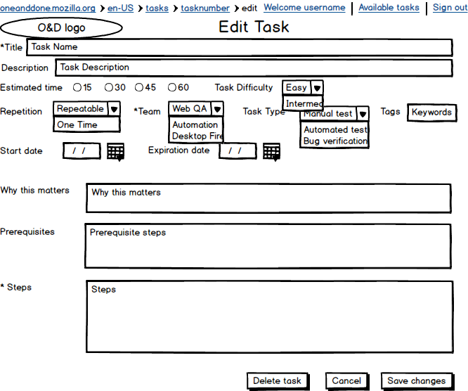 Edit task