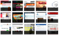 Square thumbnails with semitransparent overlays