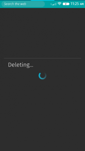 User will see spinner while deletion is performed