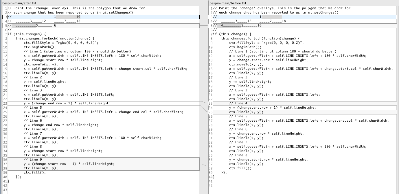 Eclipse showing side-by-side diffs